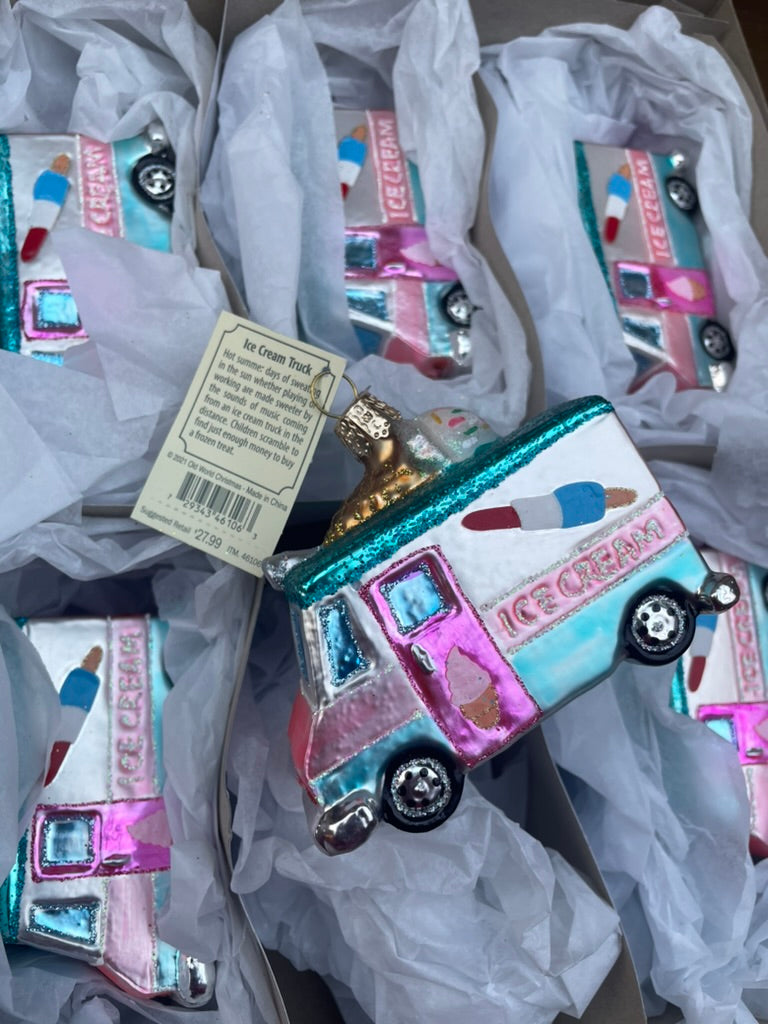 Ice Cream Truck Old World Christmas Ornament