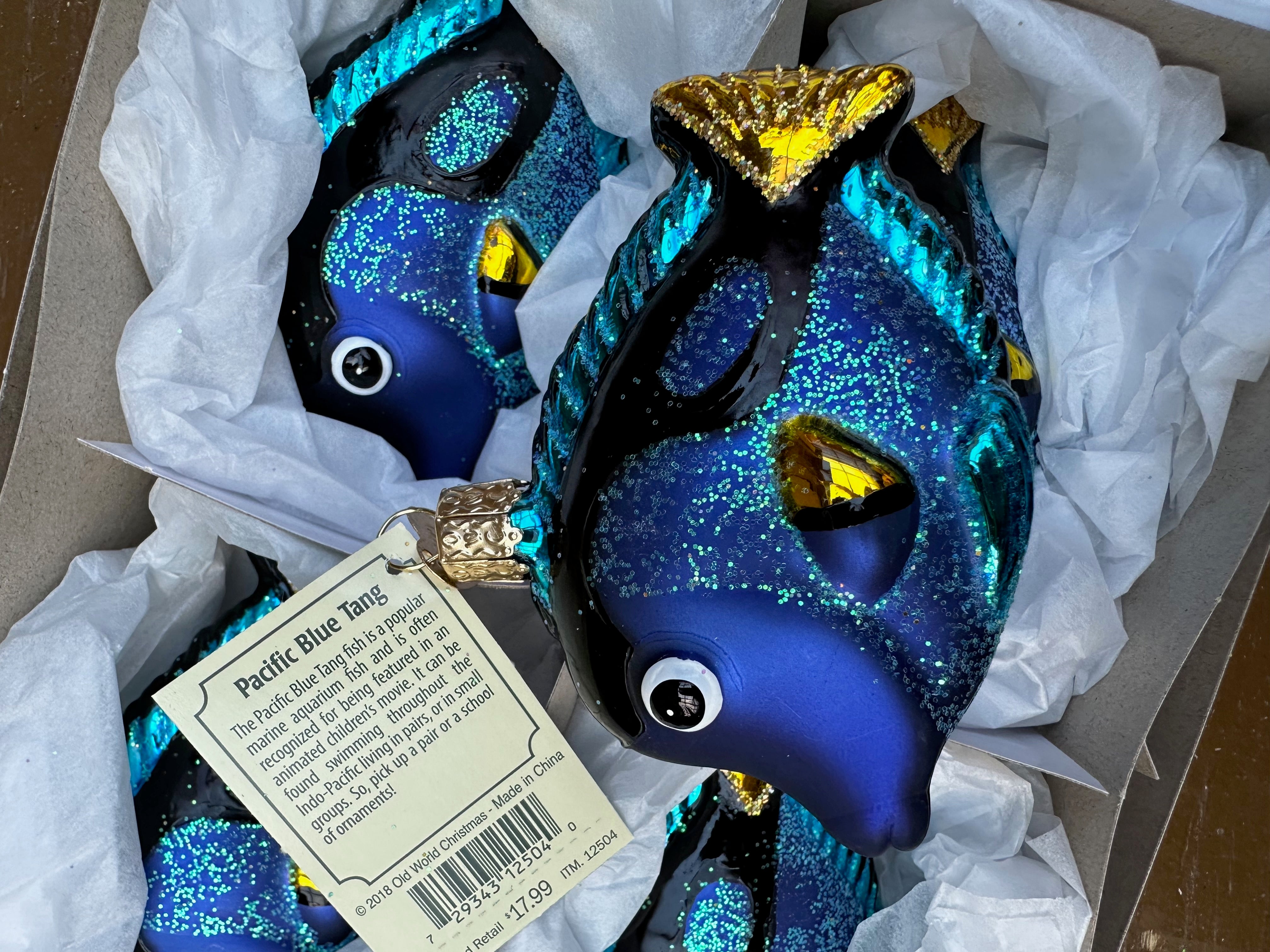Pacific Blue Tang Old World Christmas Ornament
