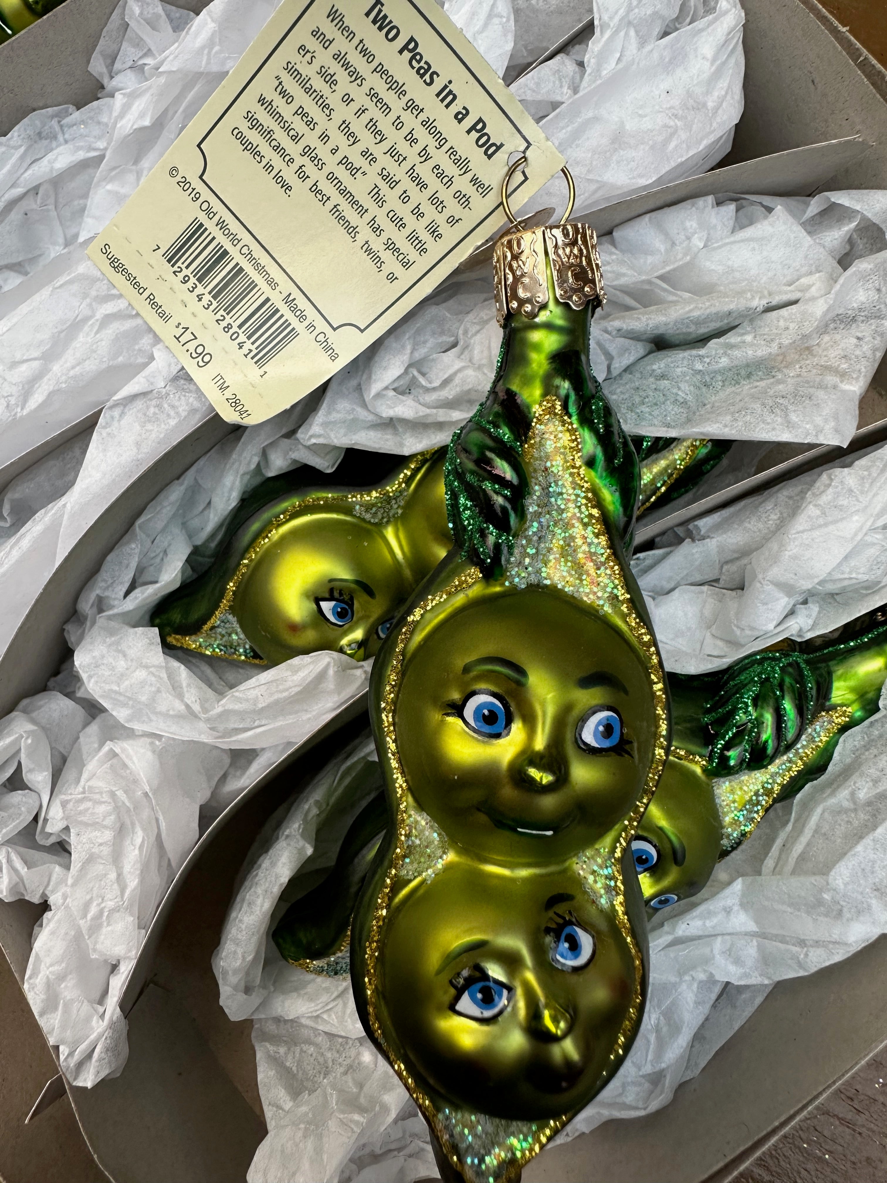 Two Peas in a Pod Old World Christmas Ornament