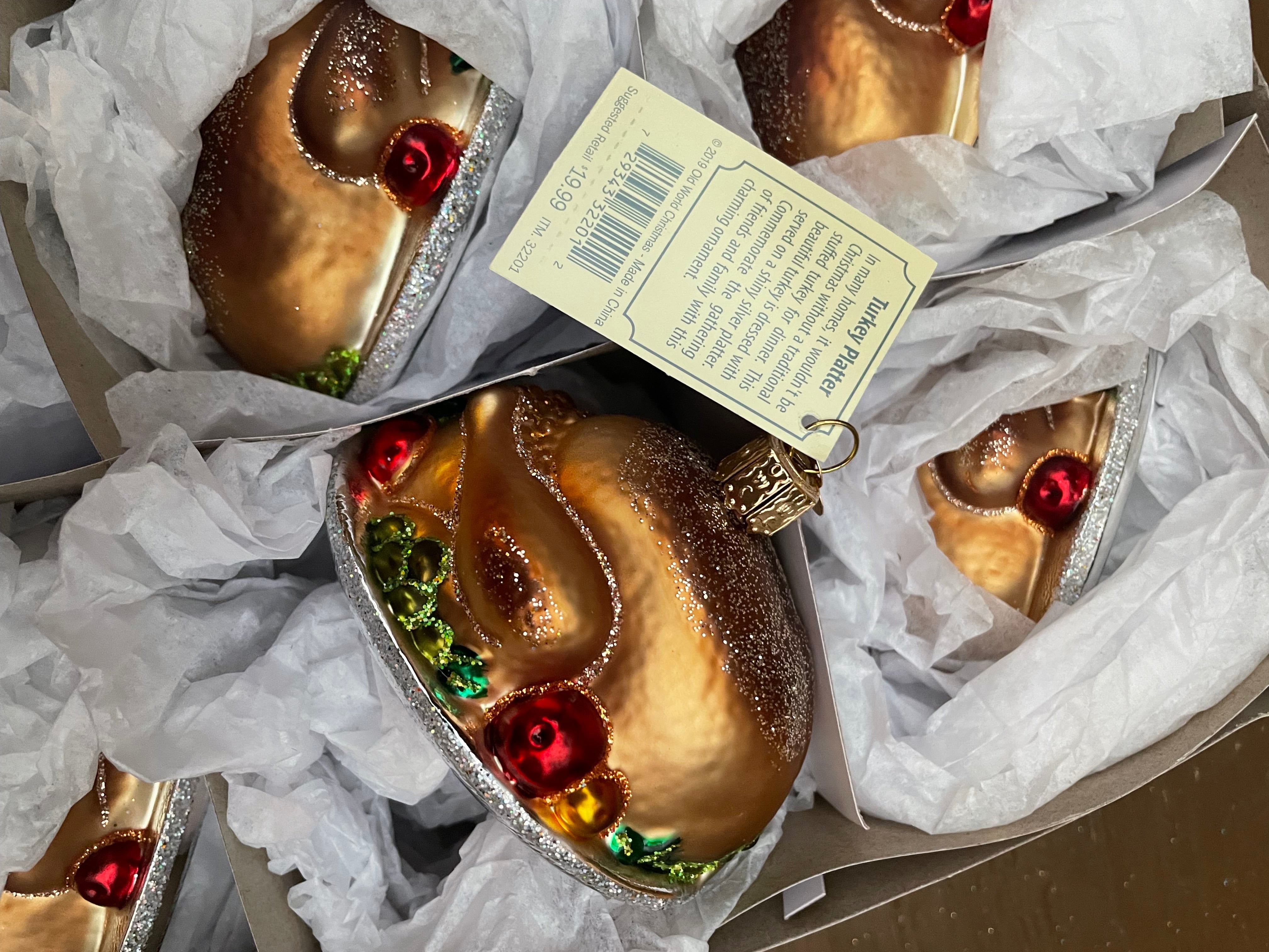 Turkey Platter Old World Christmas Ornament