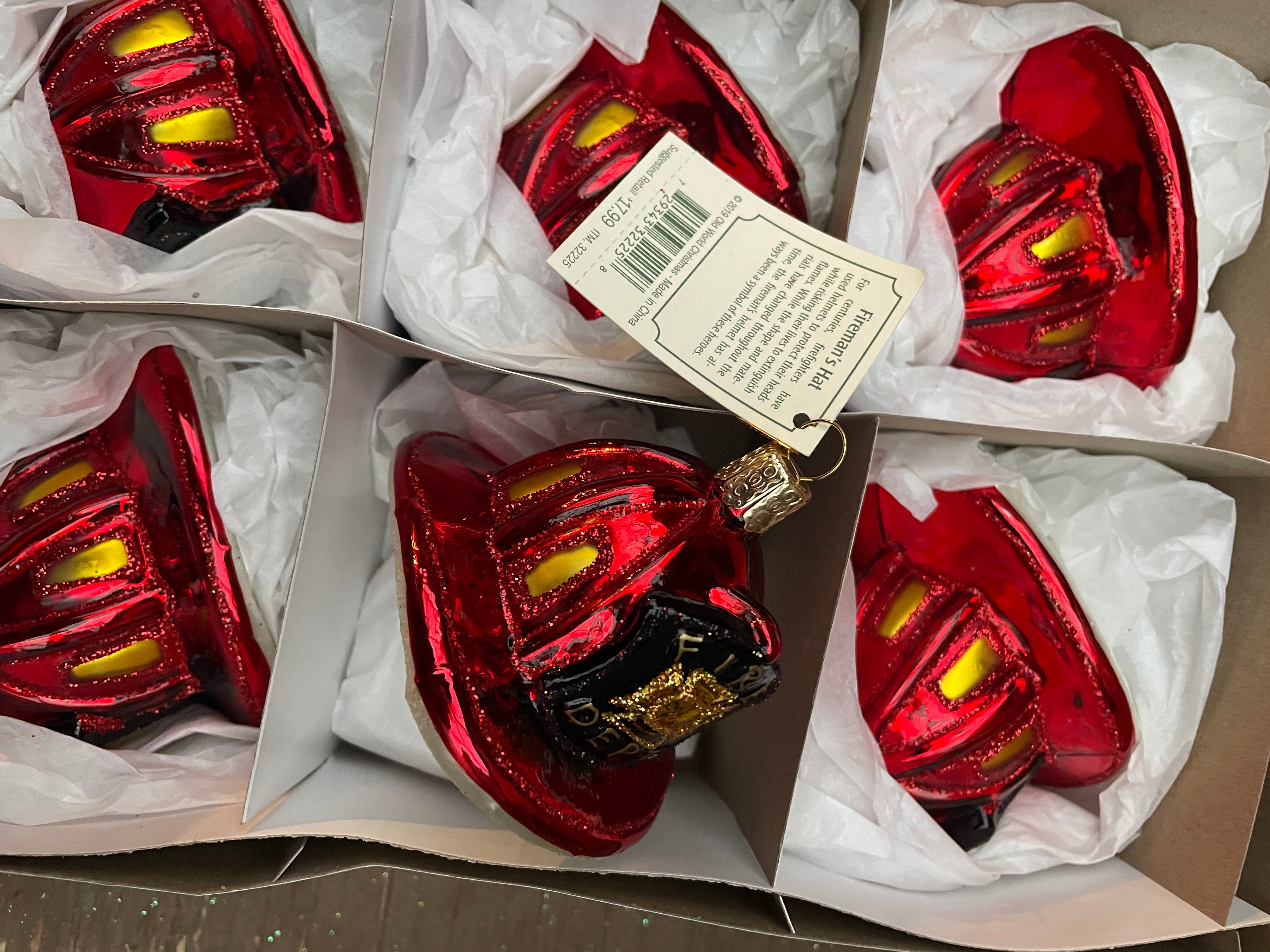 Fireman's Hat Old World Christmas Ornament