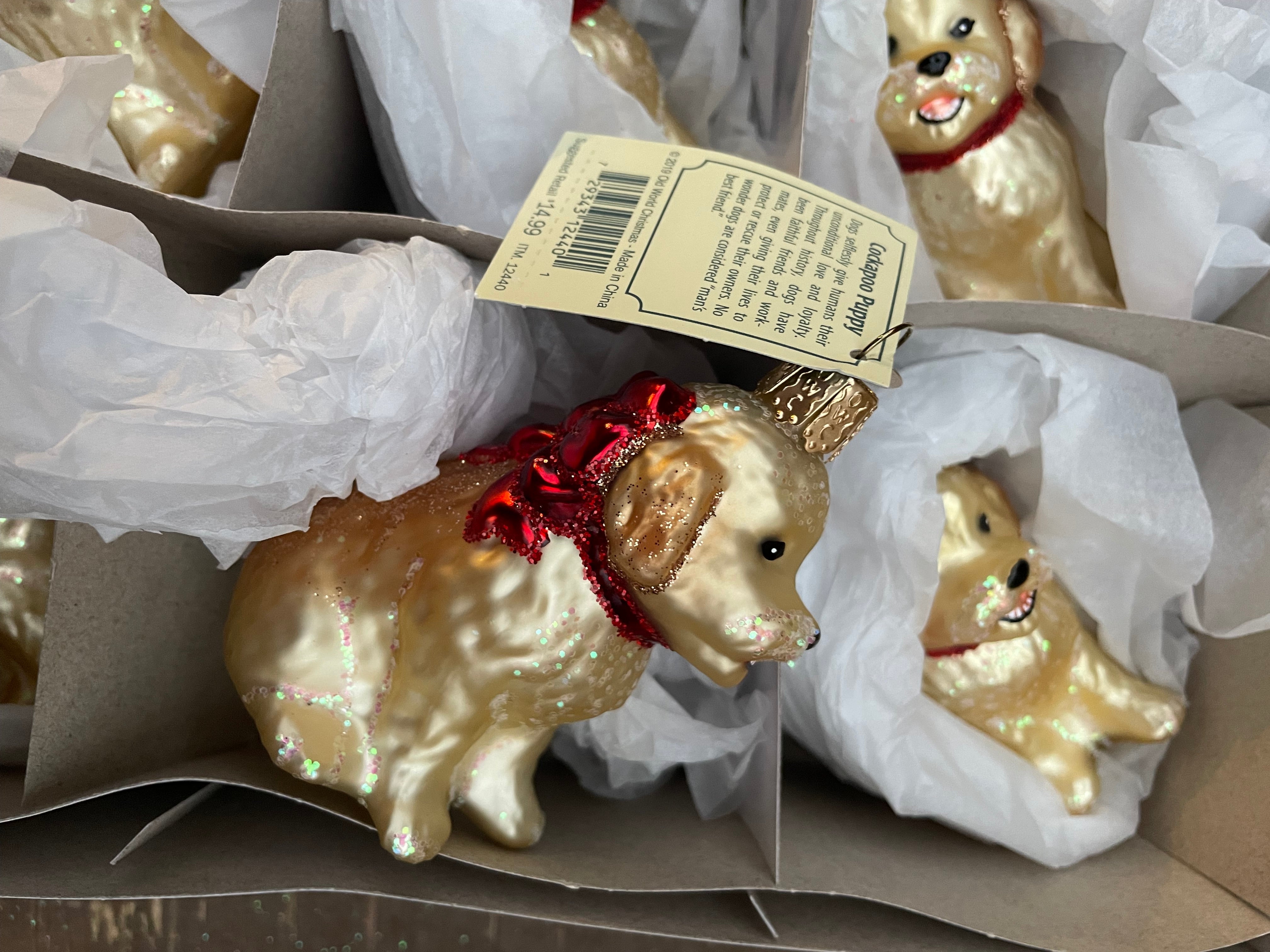 Cock a Doo Puppy Old World Christmas Ornament