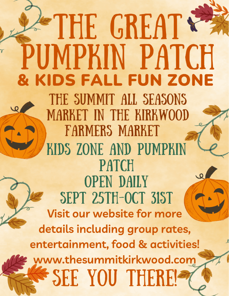 2026 Great Pumpkin Patch and Fall Fun Zone flyer