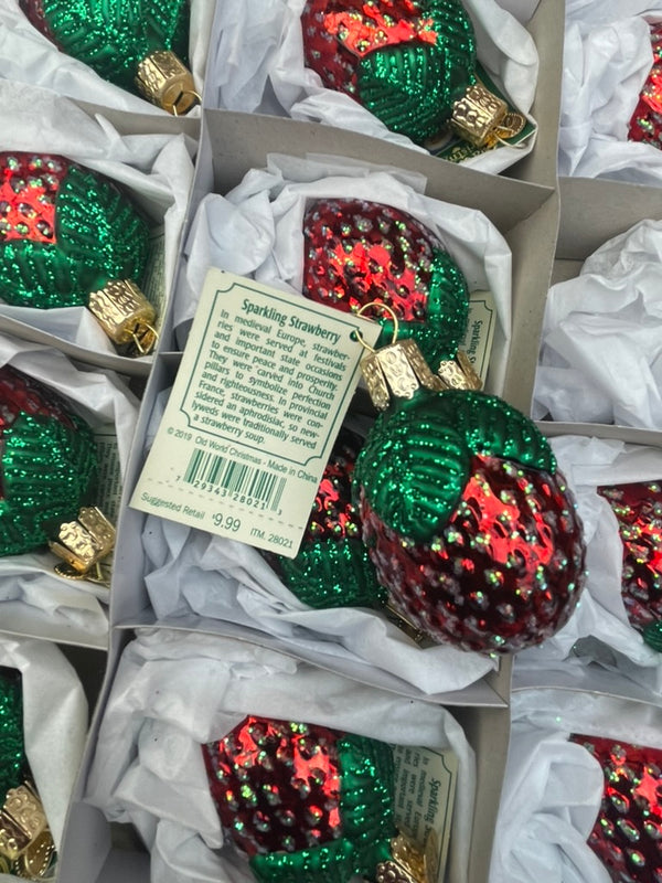 Sparkling Strawberry Old World Christmas Ornament