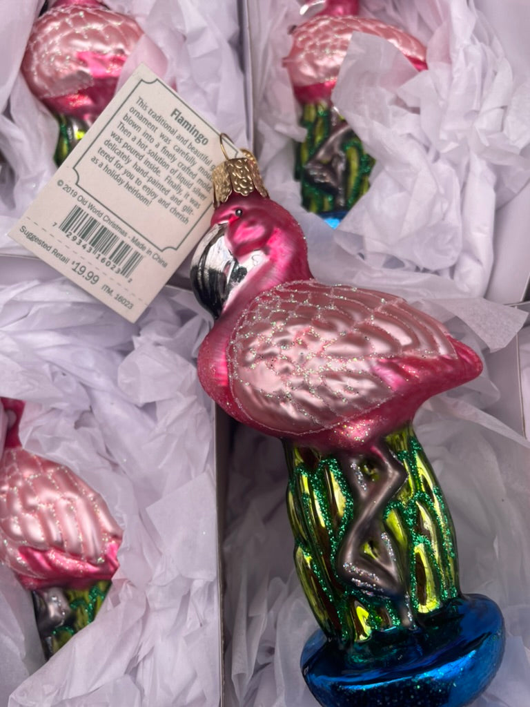 Flamingo Old World Christmas Ornament