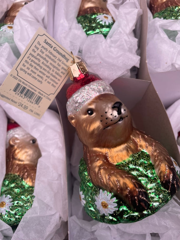 Santa Groundhog Old World Christmas Ornament