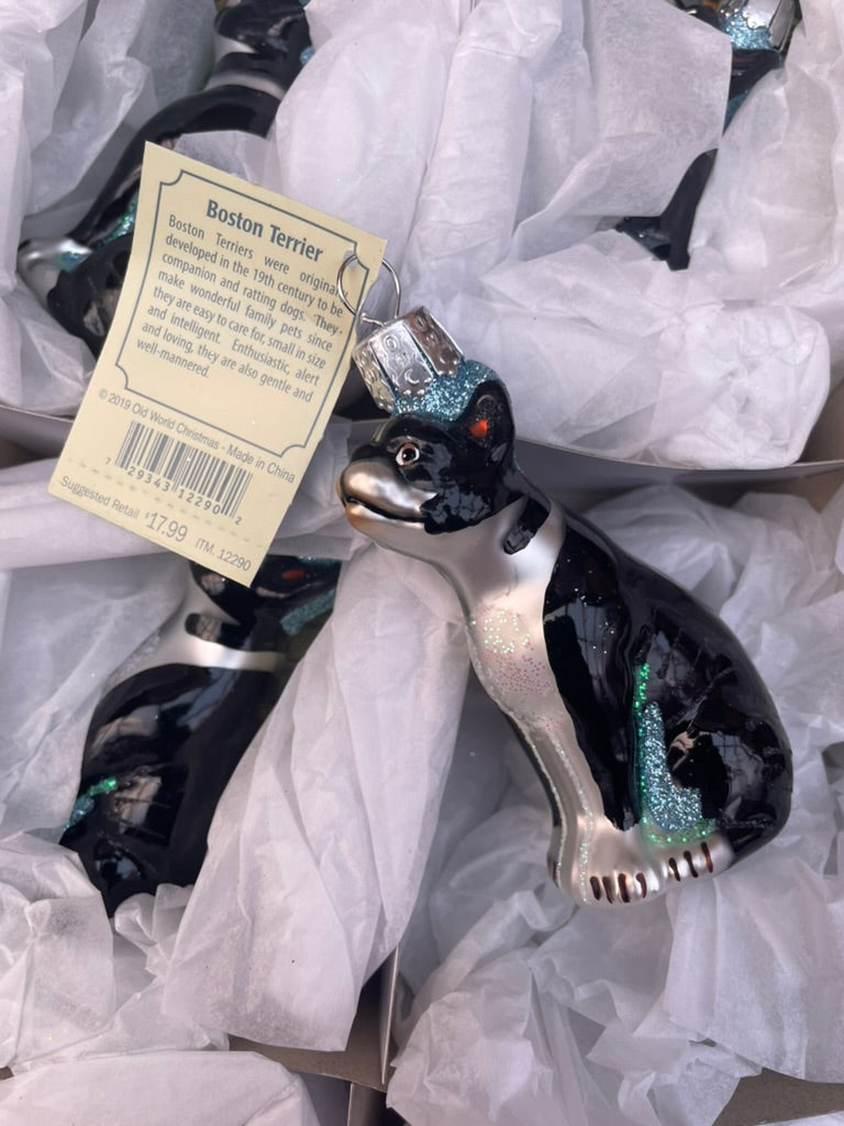 Boston Terrier Old World Christmas Ornament