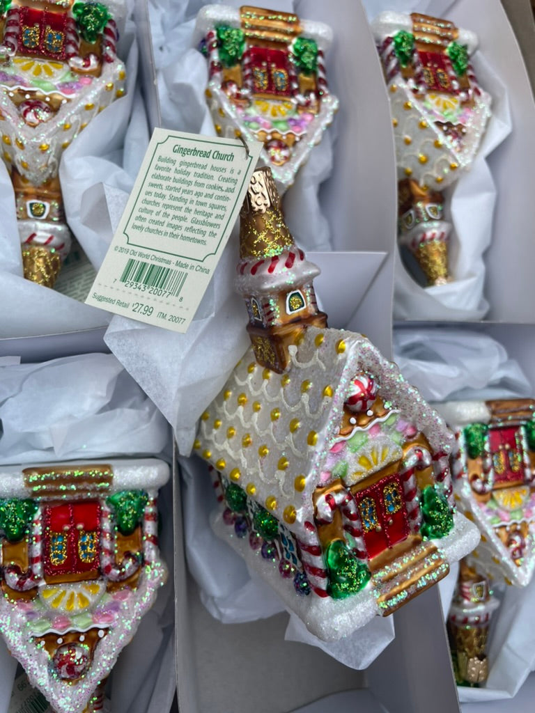 Gingerbread Church Old World Christmas Ornament