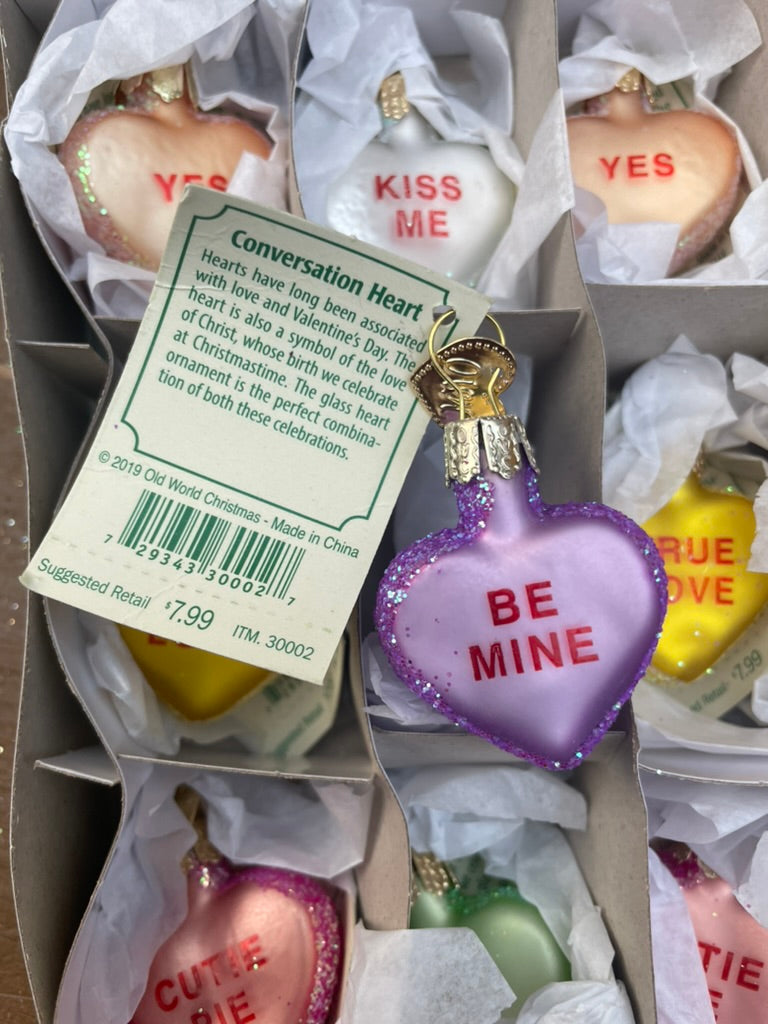 Conversation Heart Old World Christmas Ornament