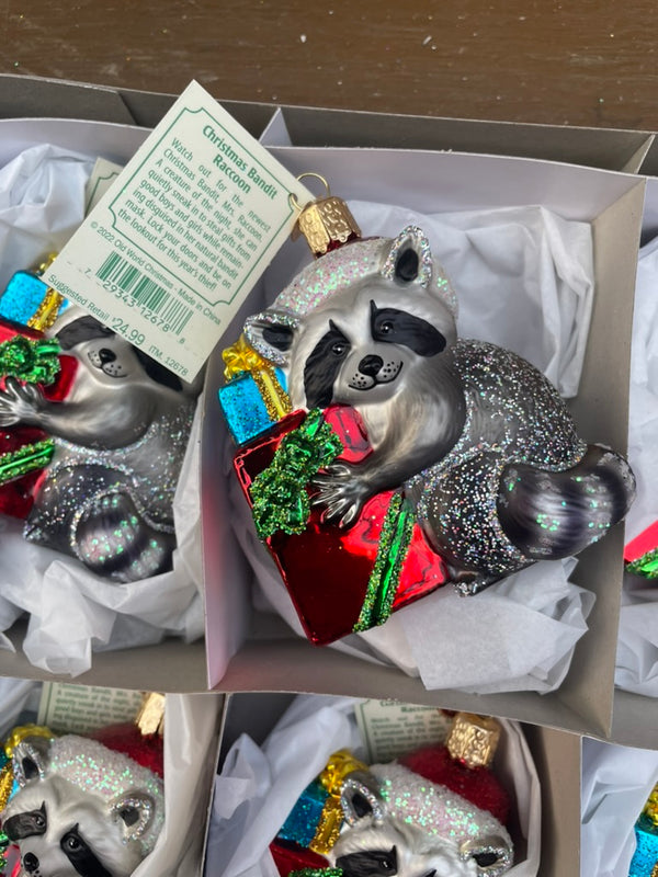 Christmas Raccoon Bandit Old World Christmas Ornament