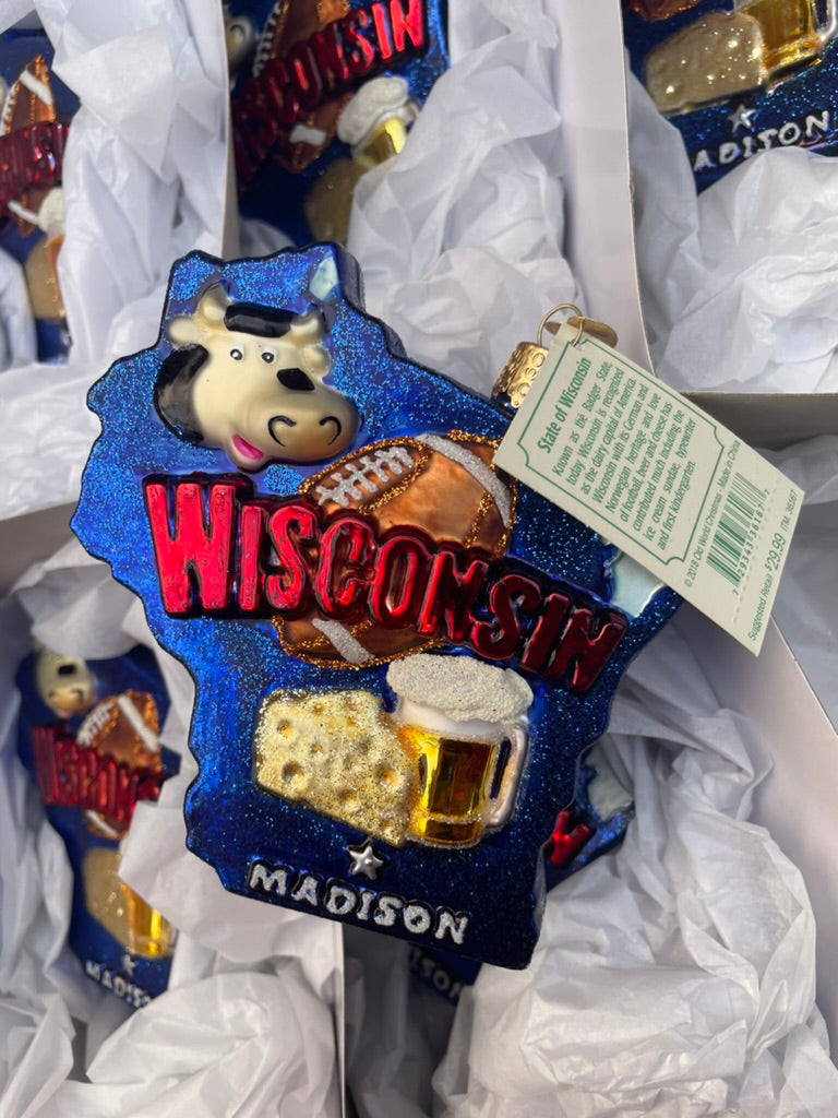 State of Wisconsin Old World Christmas Ornament