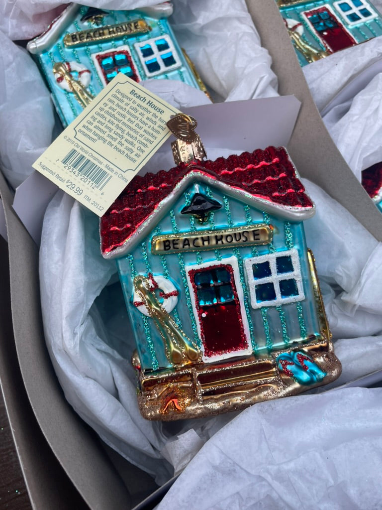 Beach House Old World Christmas Ornament