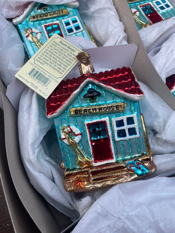 Beach House Old World Christmas Ornament