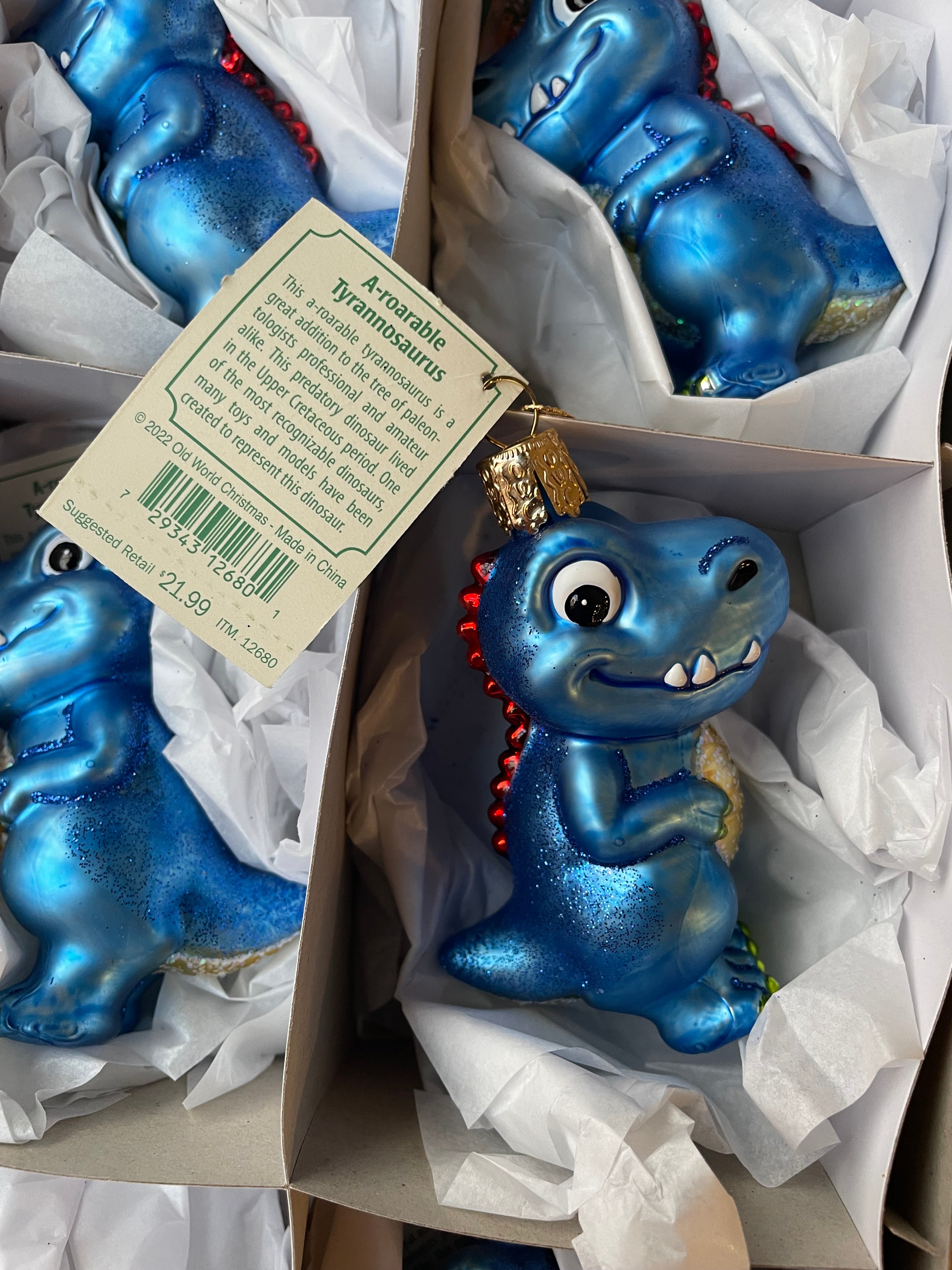 A Roarable Tyrannosaurus Old World Christmas Ornament