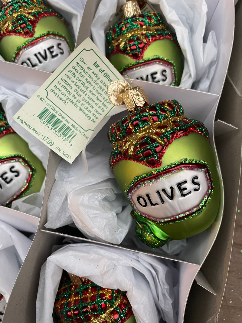 Jar of Olives Old World Christmas Ornament