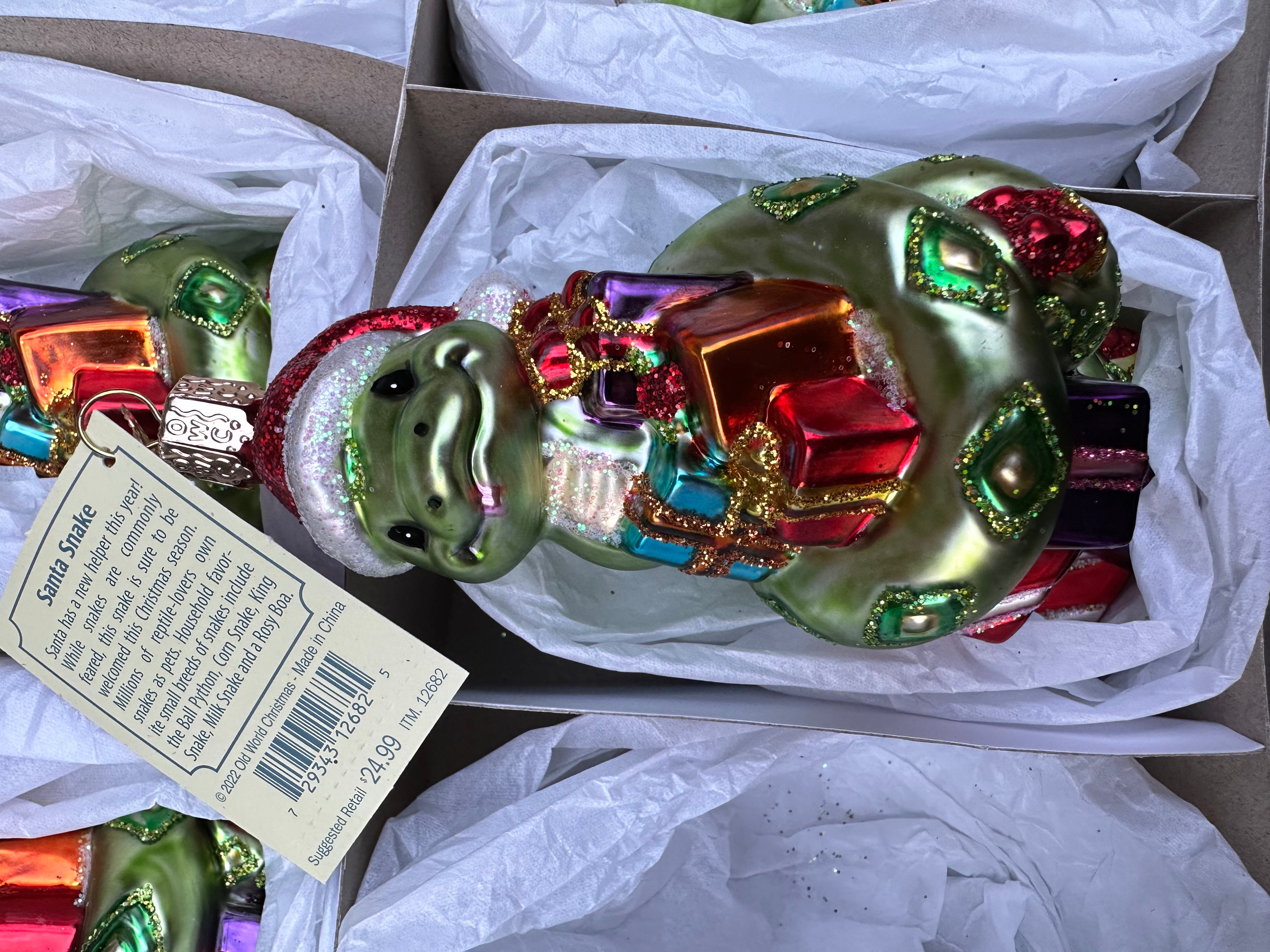 Santa Snake Old World Christmas Ornament