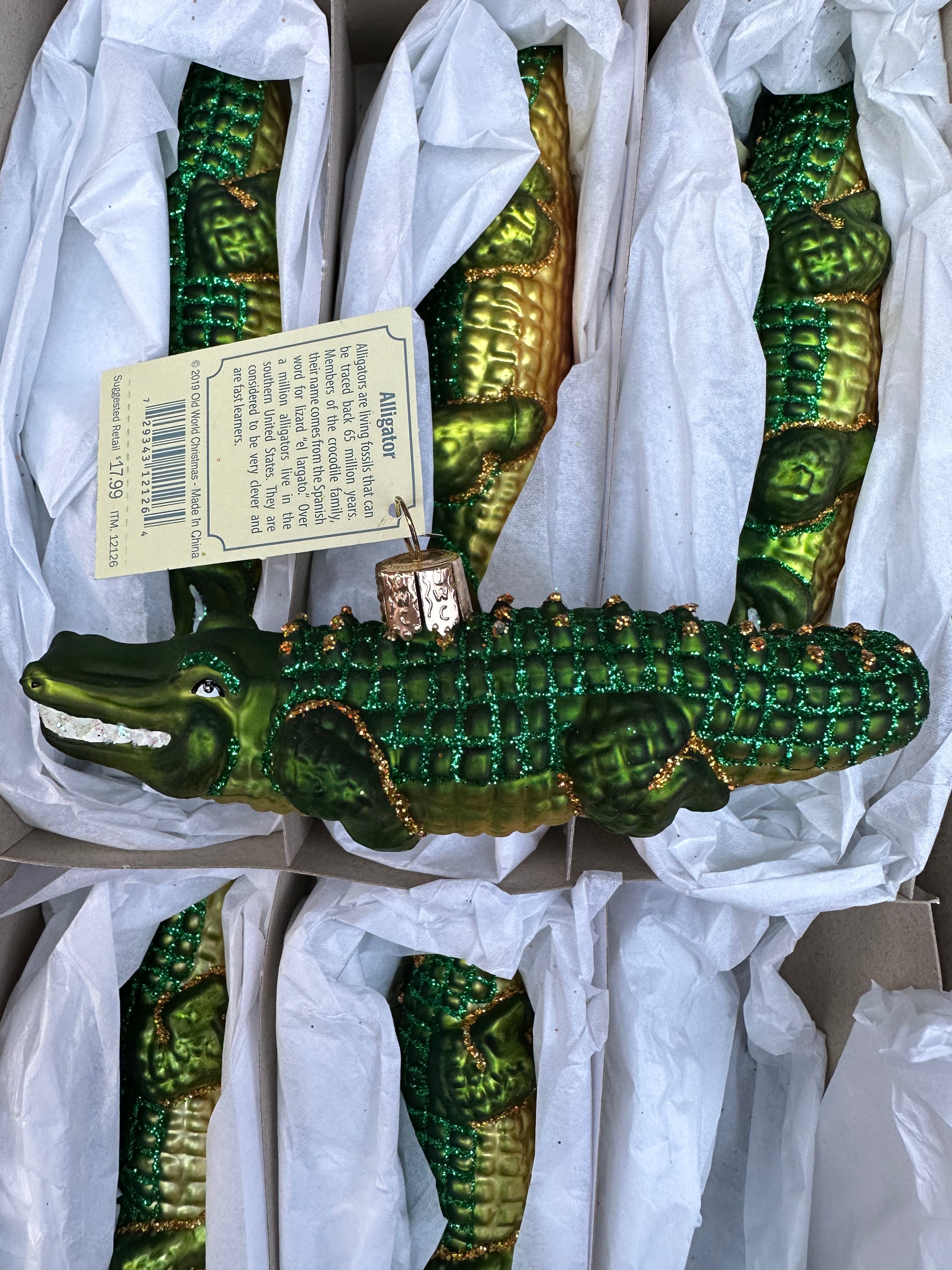 Alligator Old World Christmas Ornament