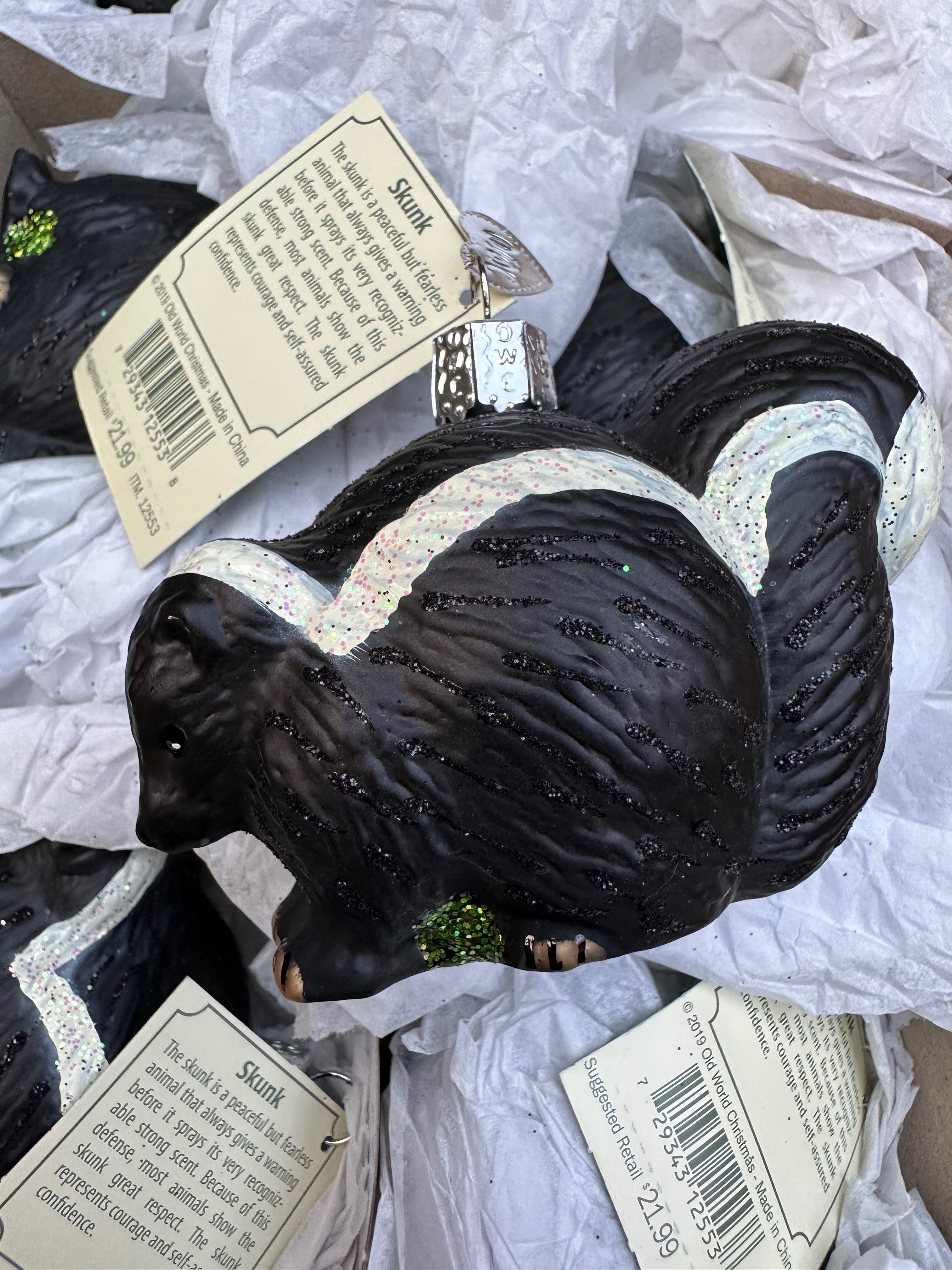 Skunk Old World Christmas Ornament