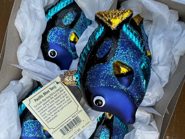 Pacific Blue Tang Old World Christmas Ornament