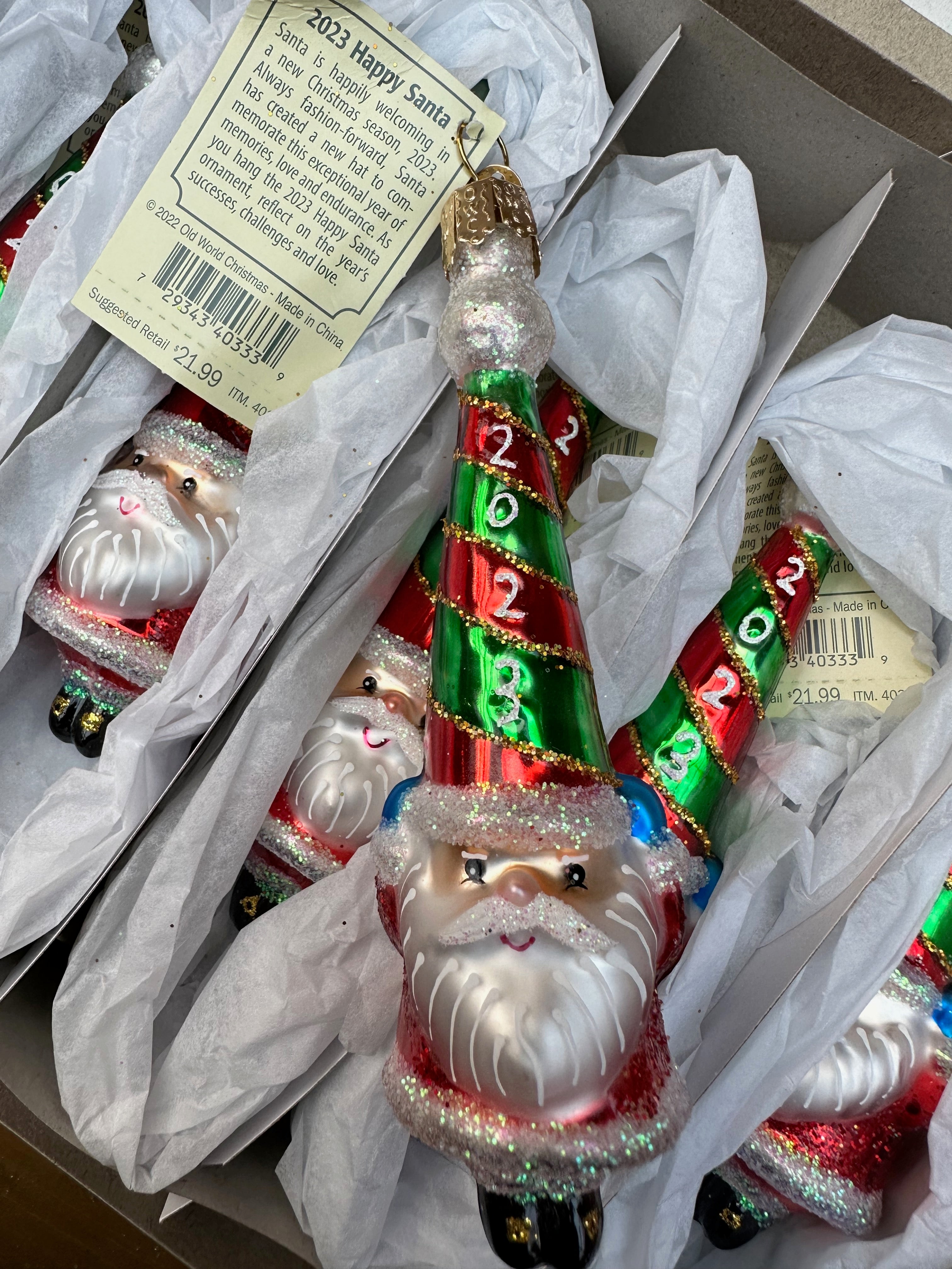 2023 Happy Santa Old World Christmas Ornament