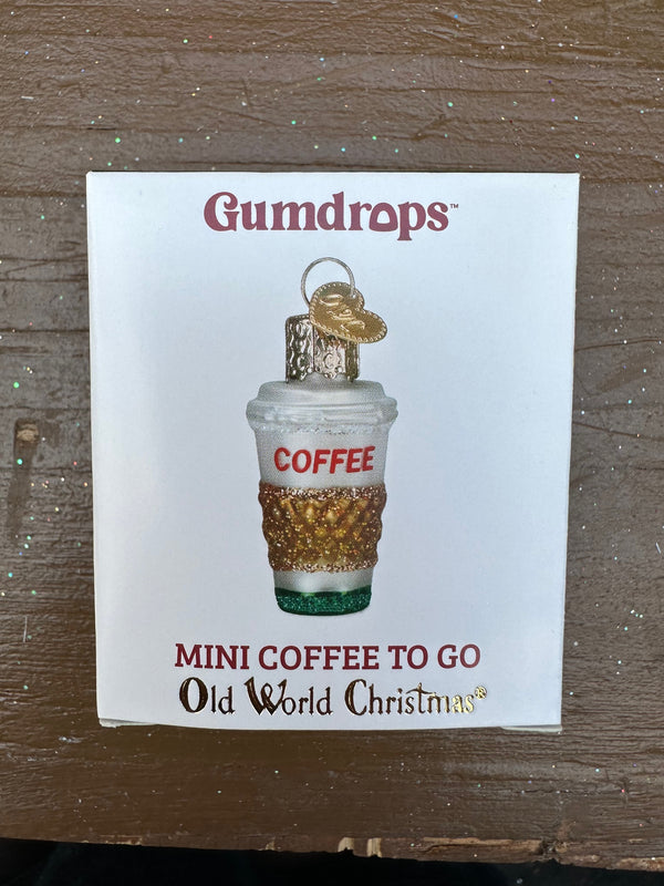 Mini Coffee To Go Old World Christmas Ornament