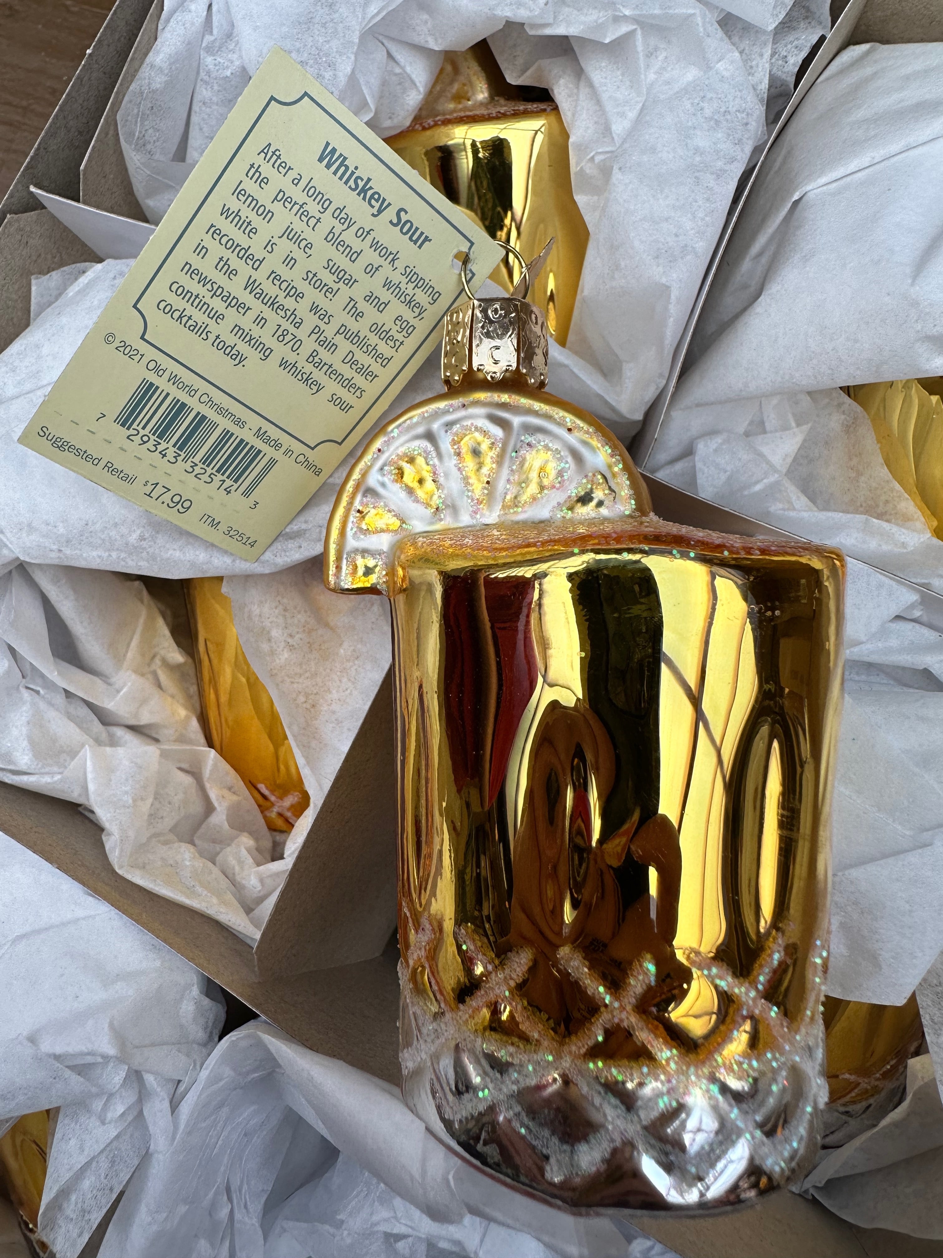 Whiskey Sour Old World Christmas Ornament