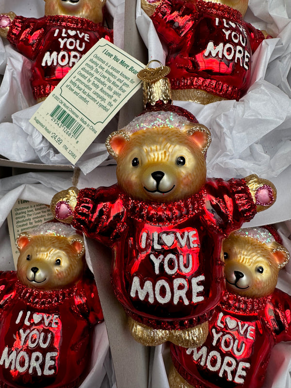 I Love You More Bear Old World Christmas Ornament