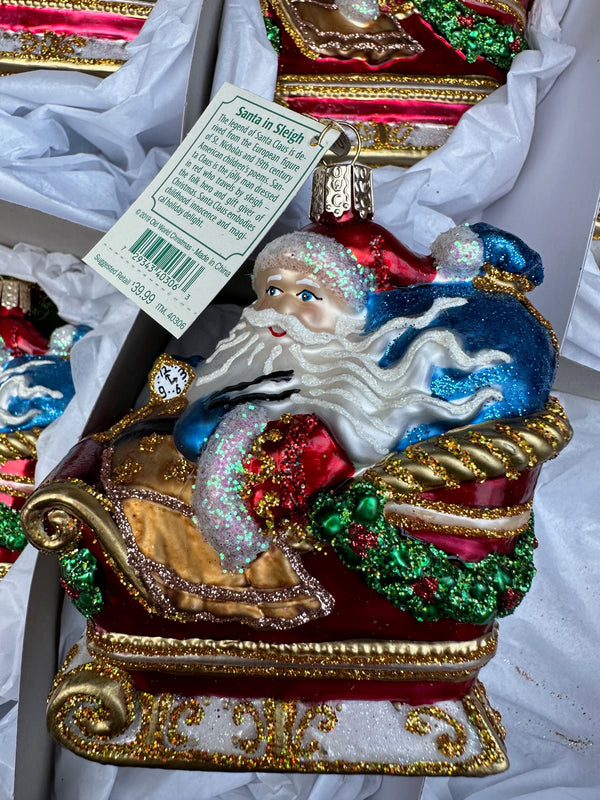 Santa in Sleigh Old World Christmas Ornament