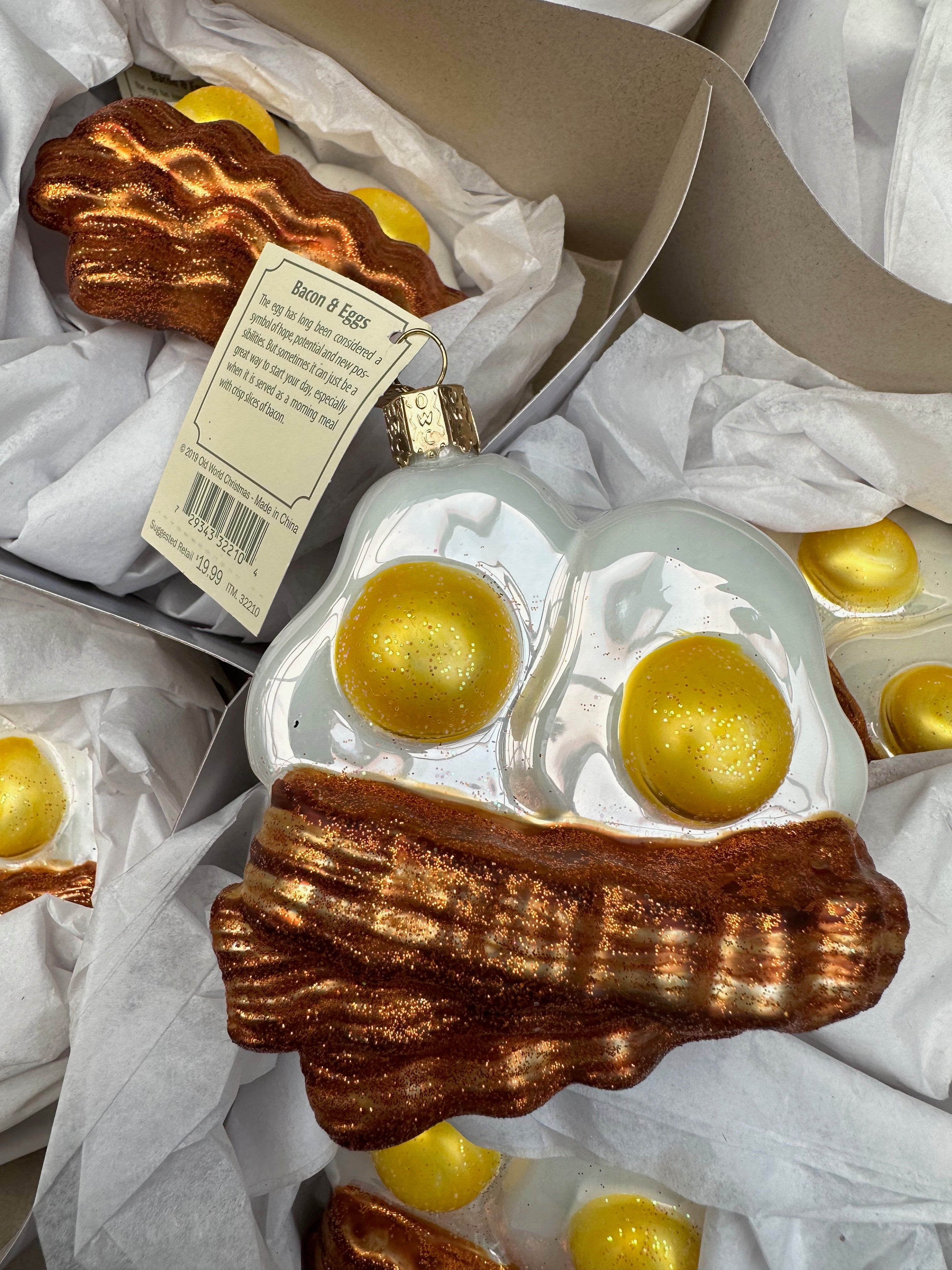 Bacon and Eggs Old World Christmas Ornament