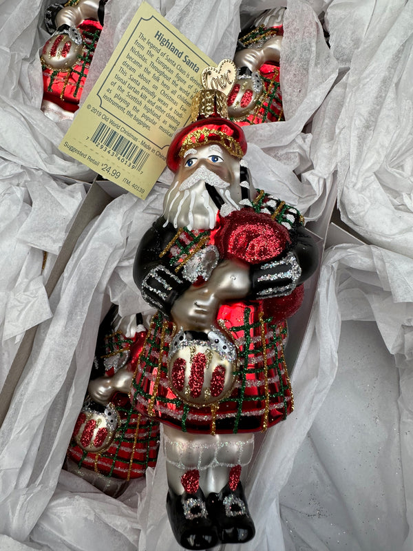 Highland Santa Old World Christmas Ornament