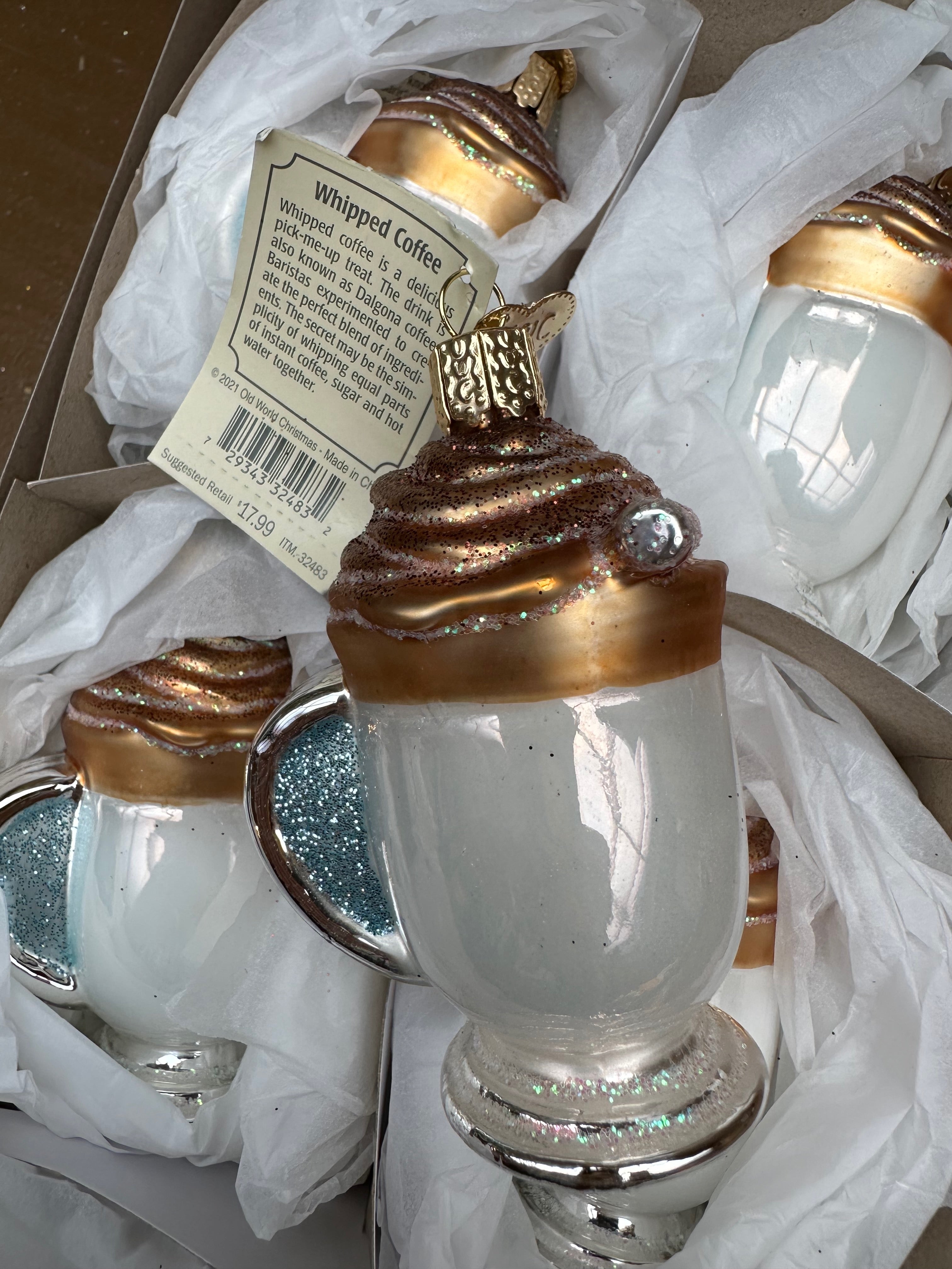 Whipped Coffee Old World Christmas Ornament