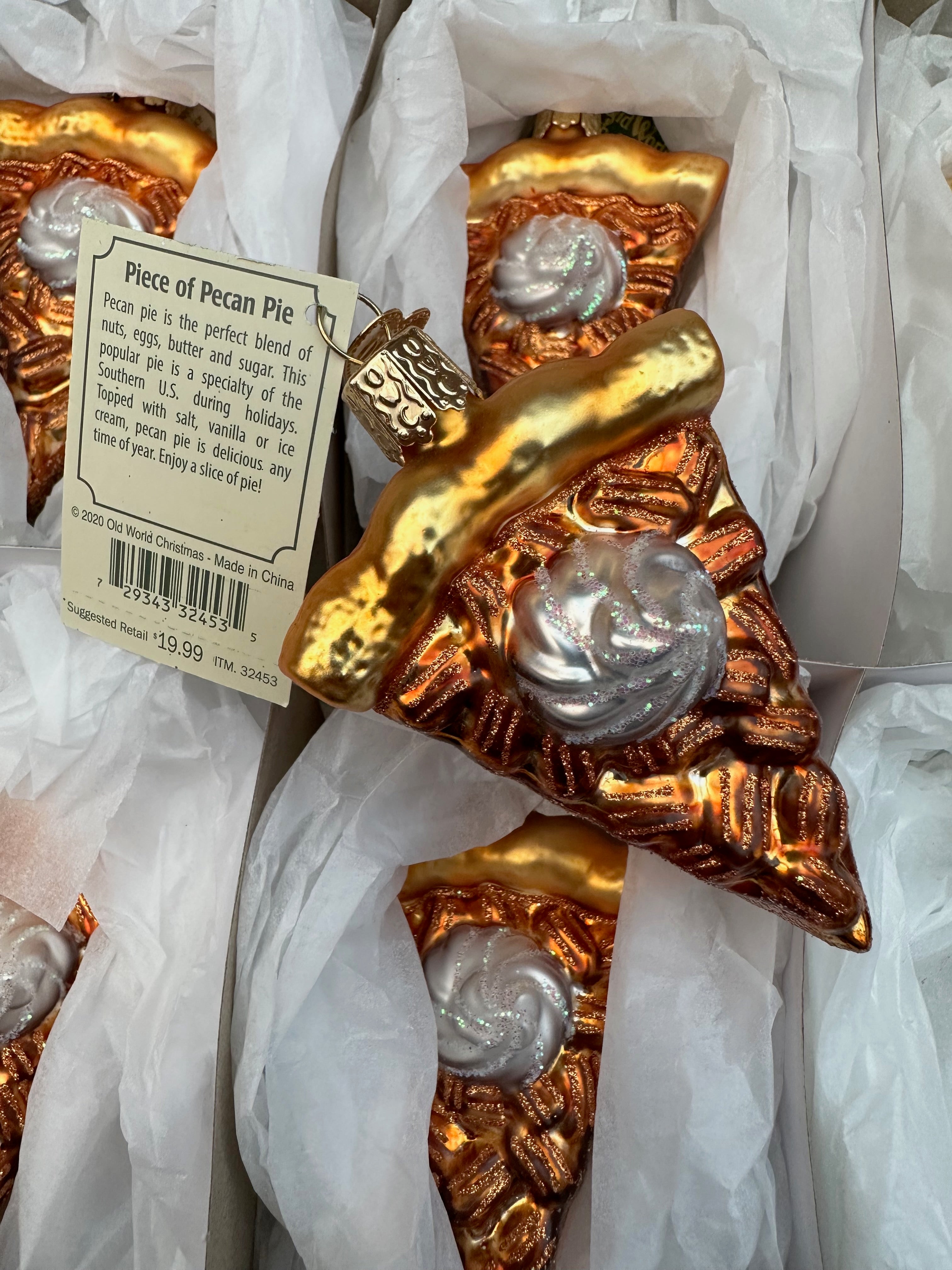 Piece of Pecan Pie Old World Christmas Ornament