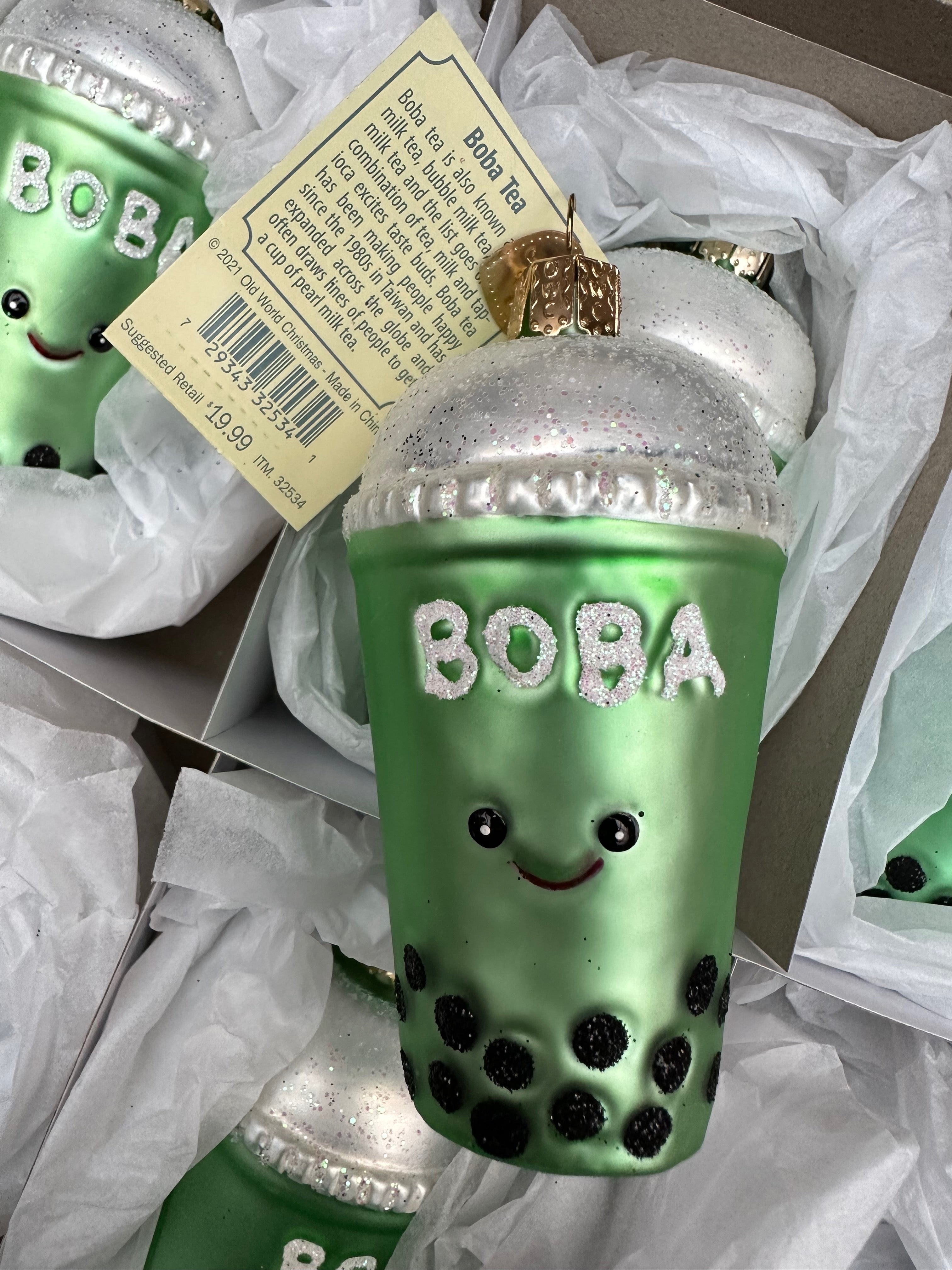 Boba Tea Old World Christmas Ornament