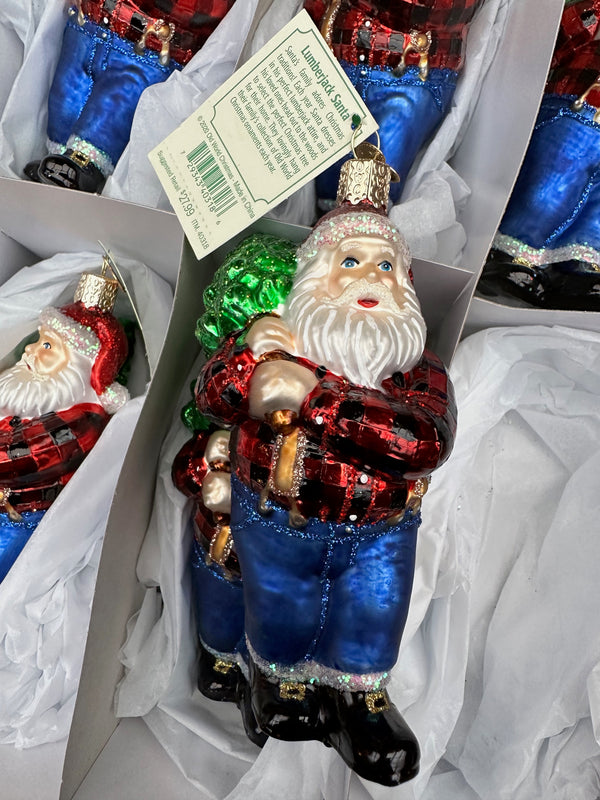 Lumberjack Santa Old World Christmas Ornament