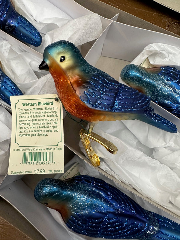 Western Bluebird Old World Christmas Ornament