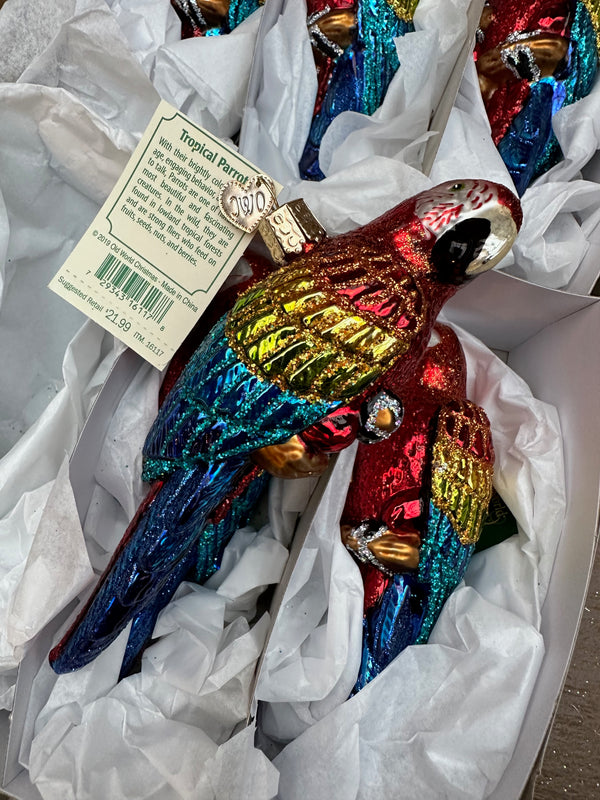 Tropical Parrot Old World Christmas Ornament