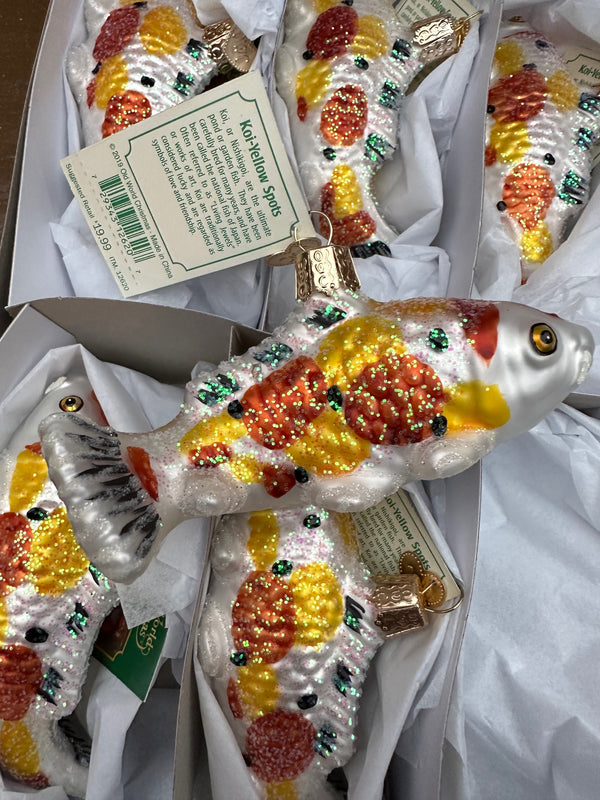 Koi-Yellow Spots Old World Christmas Ornament