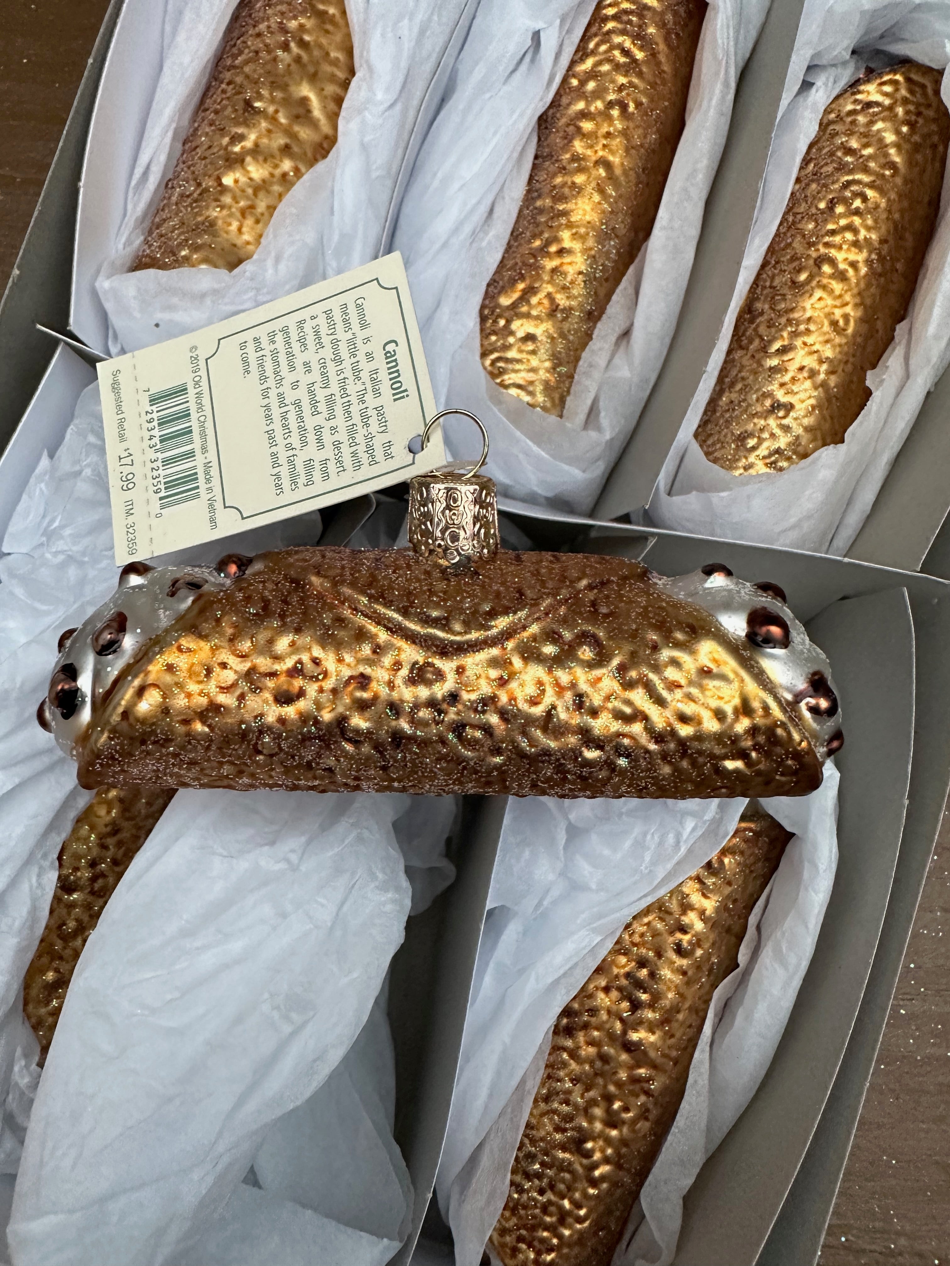 Cannoli Old World Christmas Ornament