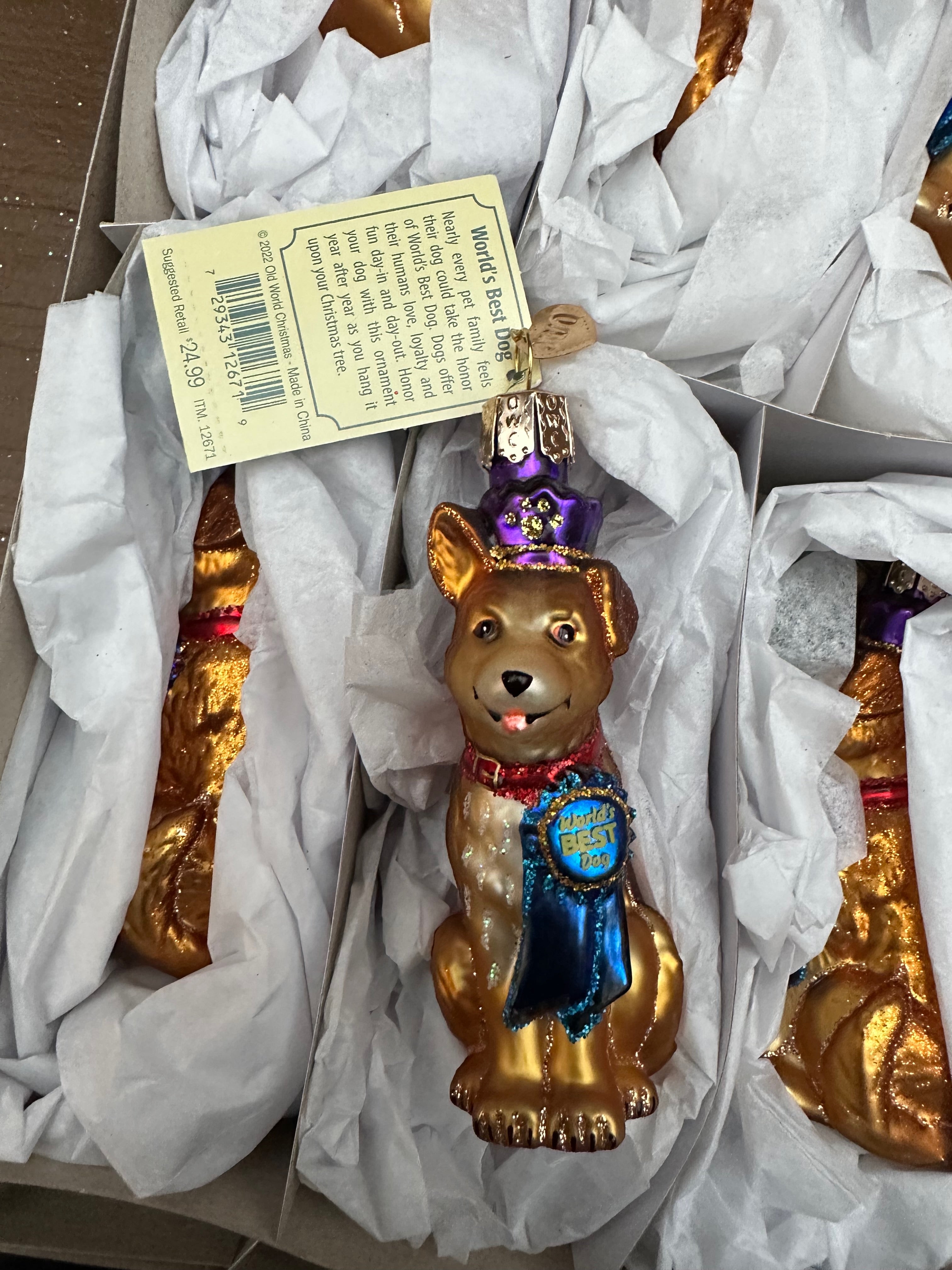 World's Best Dog Old World Christmas Ornament