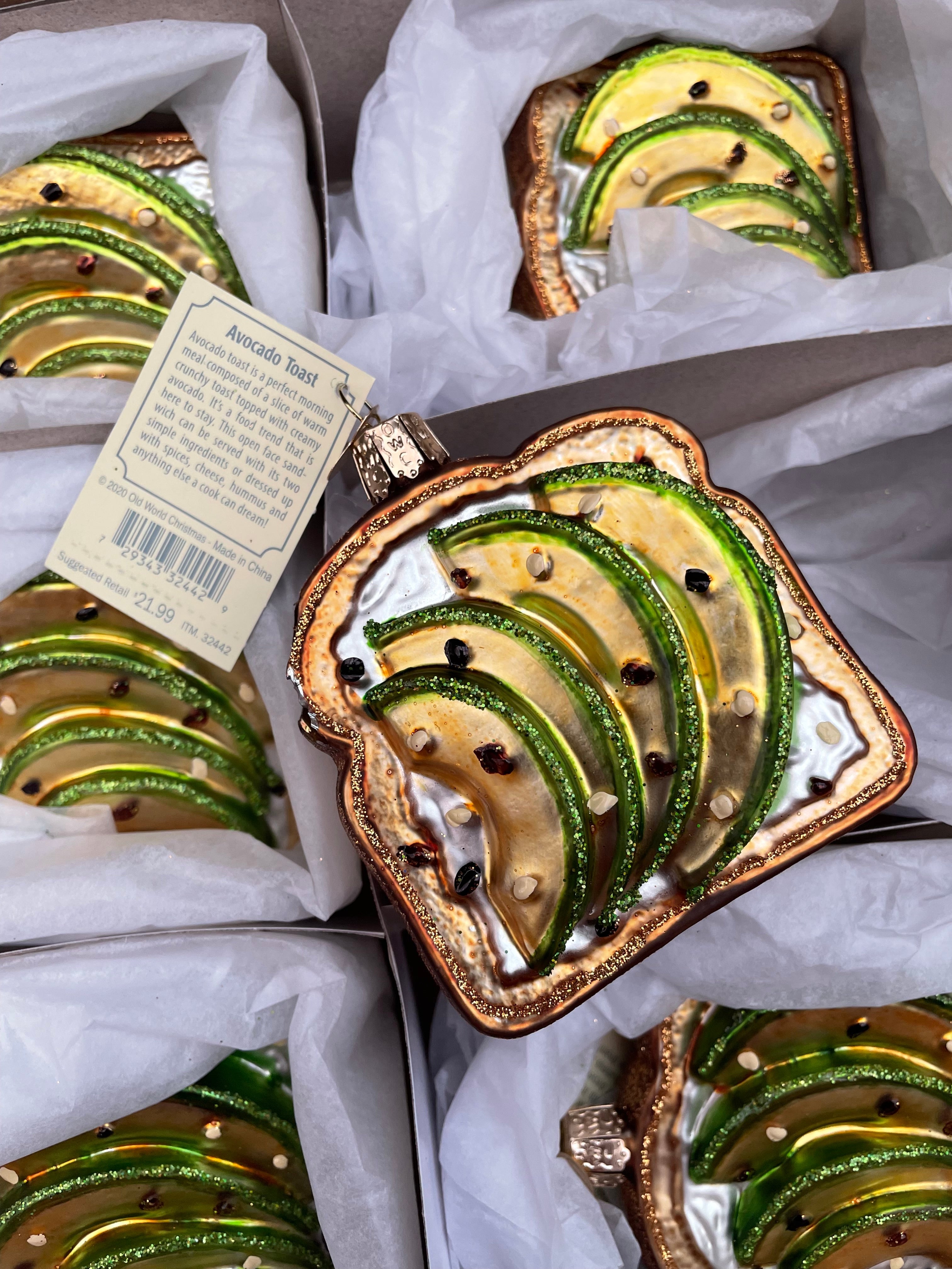 Avocado Toast Old World Christmas Ornament